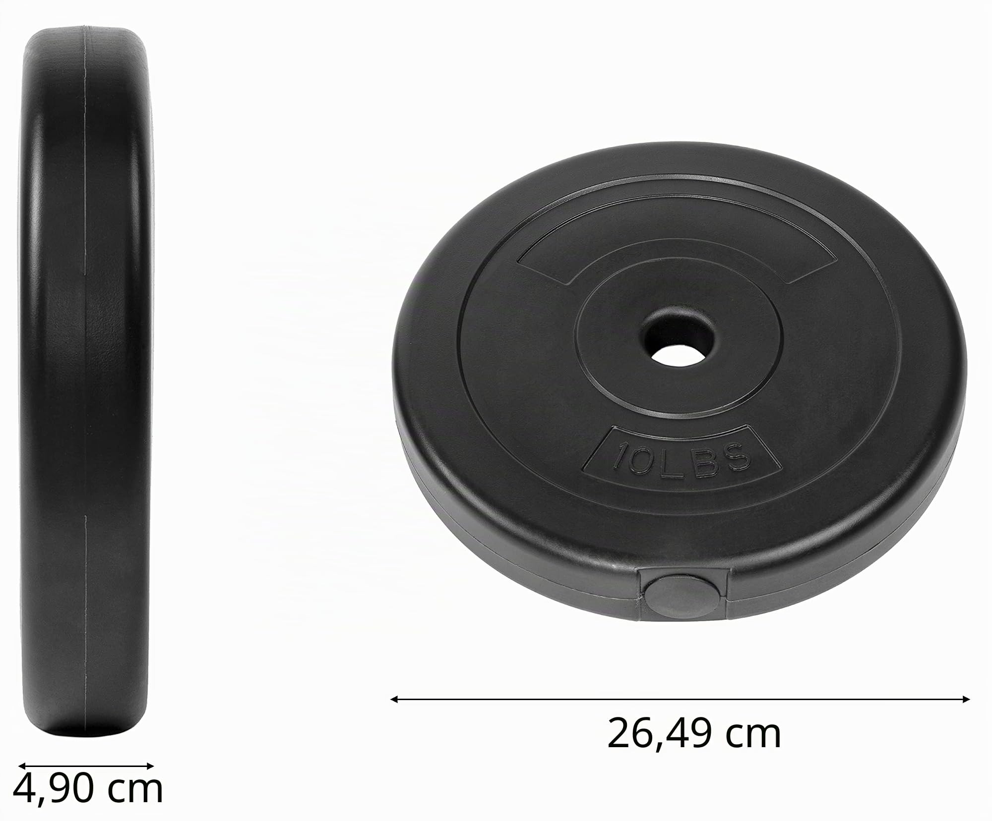 Fitvids Lot de 2 plaques de poids standard en vinyle de 2,5 cm pour musculation et haltérophilie, 4,5 kg