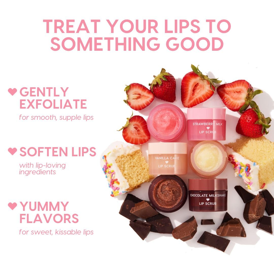 ColourPop Fresh Kiss Exfoliating Lip Scrub - Nourishing Lip Exfoliator to Gently Buff & Soften Skin - Enriched with Cocoa & Shea Butter to Lock in Moisture - Vanilla Cake (0.37 oz)