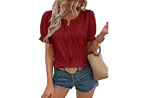 linda west Womens Fashion Tops Cute Puff Sleeve Blouses for Women Dressy...