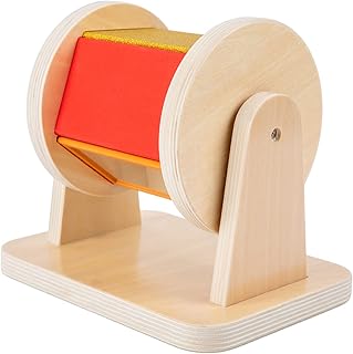 Montessori Medium Size Spinning Drum with Multiple Materials Montessori Toys for Infant 6-12 Months 1 Year Old Babies Toddlers (Medium Size)