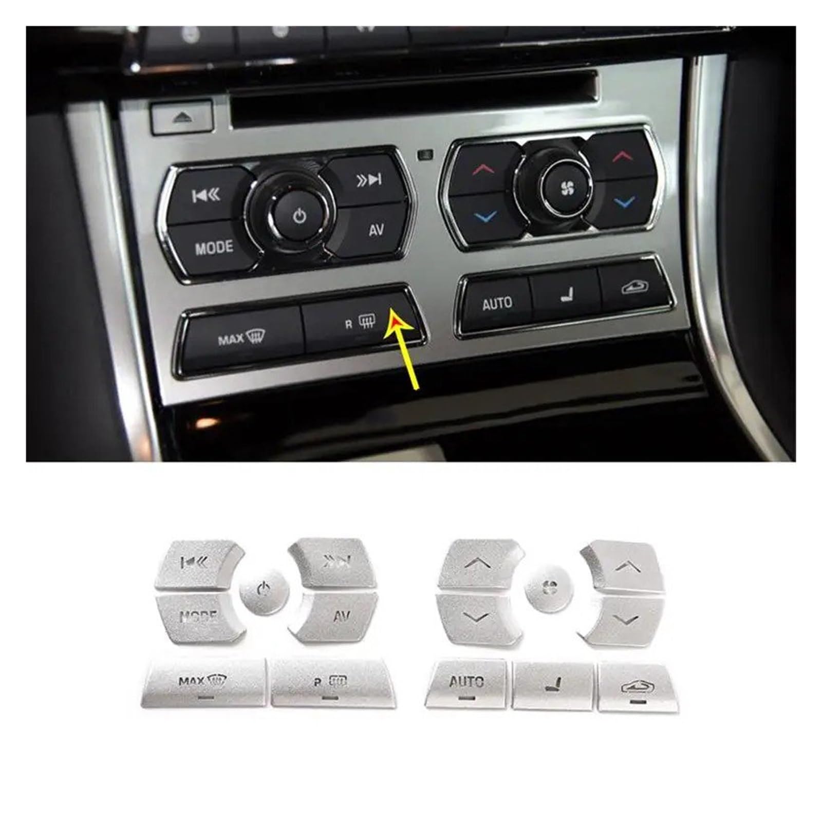 Interior Mouldings for Jaguar XF 2012 2013 2014 2015 Car Central Control Air Conditioner Multimedia Button Stickers Interior Accessories Car Accessory(C)