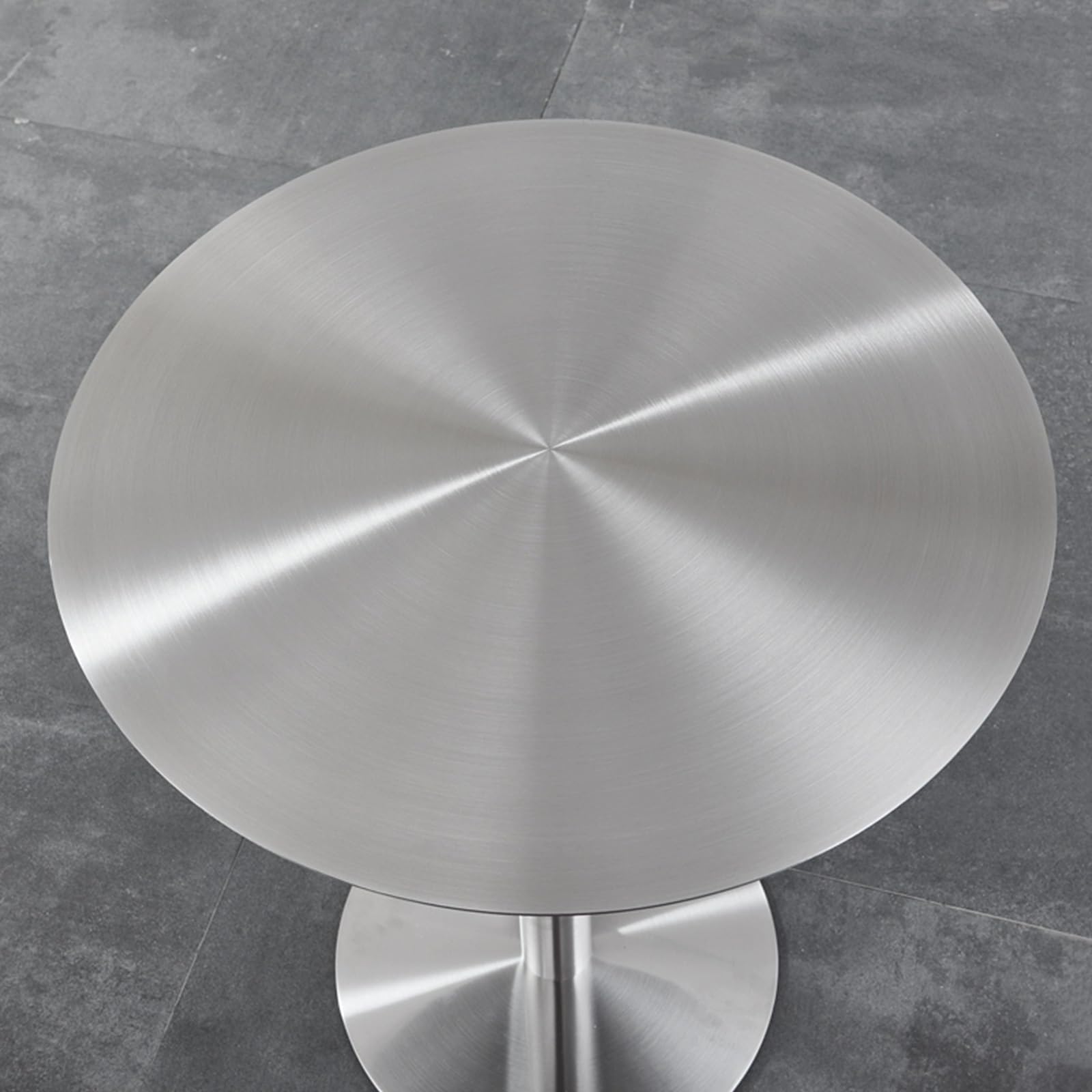 Tavolino regolabile in altezza da 50,8 a 71,1 cm, in acciaio inox, con piano spesso 5 mm, per soggiorno, sala da pranzo, bar, patio, cortile, balcone