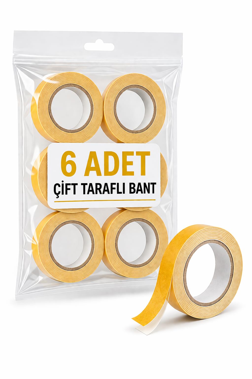 Nistabolje 6 Adet Çift Taraflı Köpük Bant Güçlü Yapışkanlı Bant
