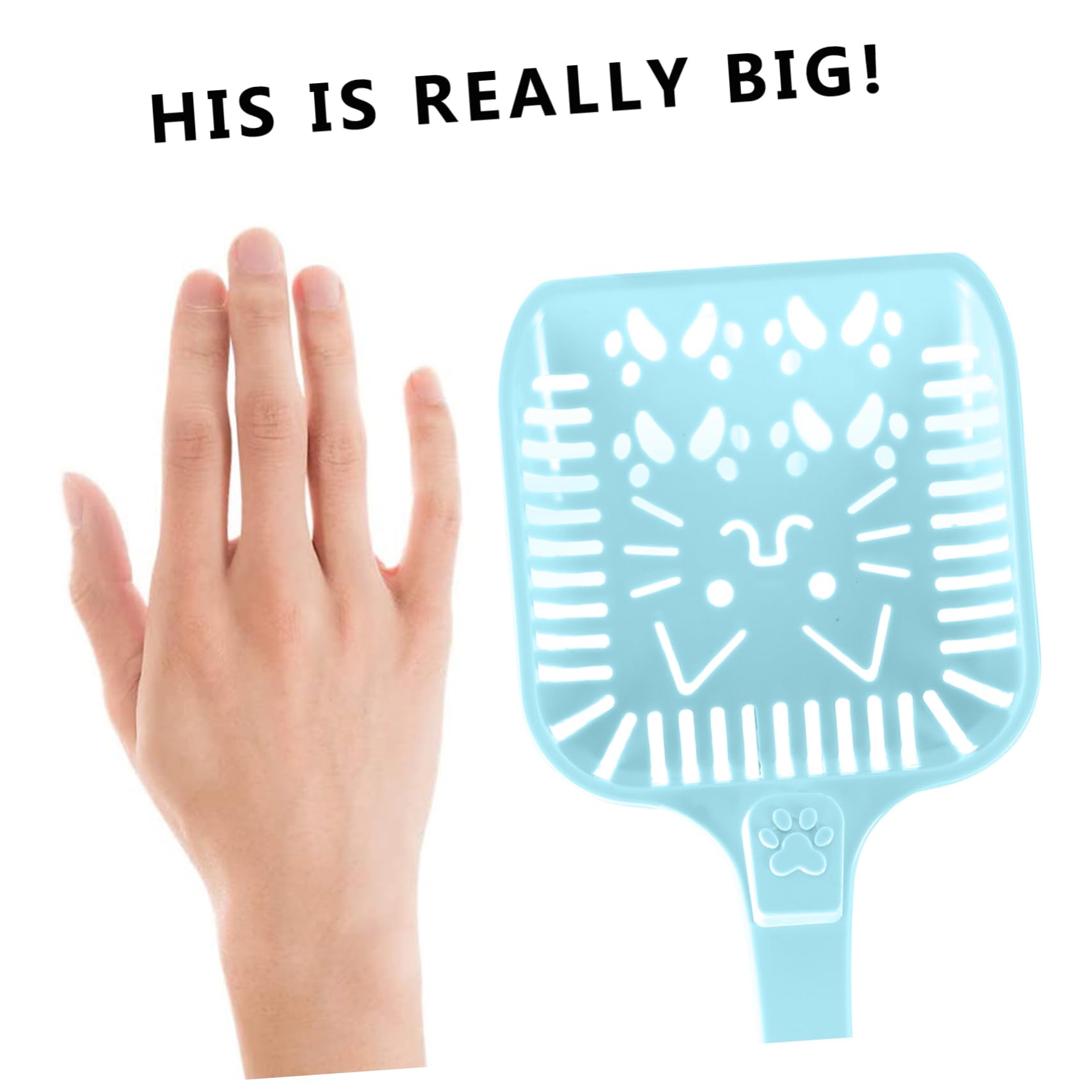 CIYODO 6pcs Cat Litter Scoop Pet Shovel Wide Entry Angle Lightweight Plastic for Easy Cleaning Comfortable Ergonomic Grip Random Color