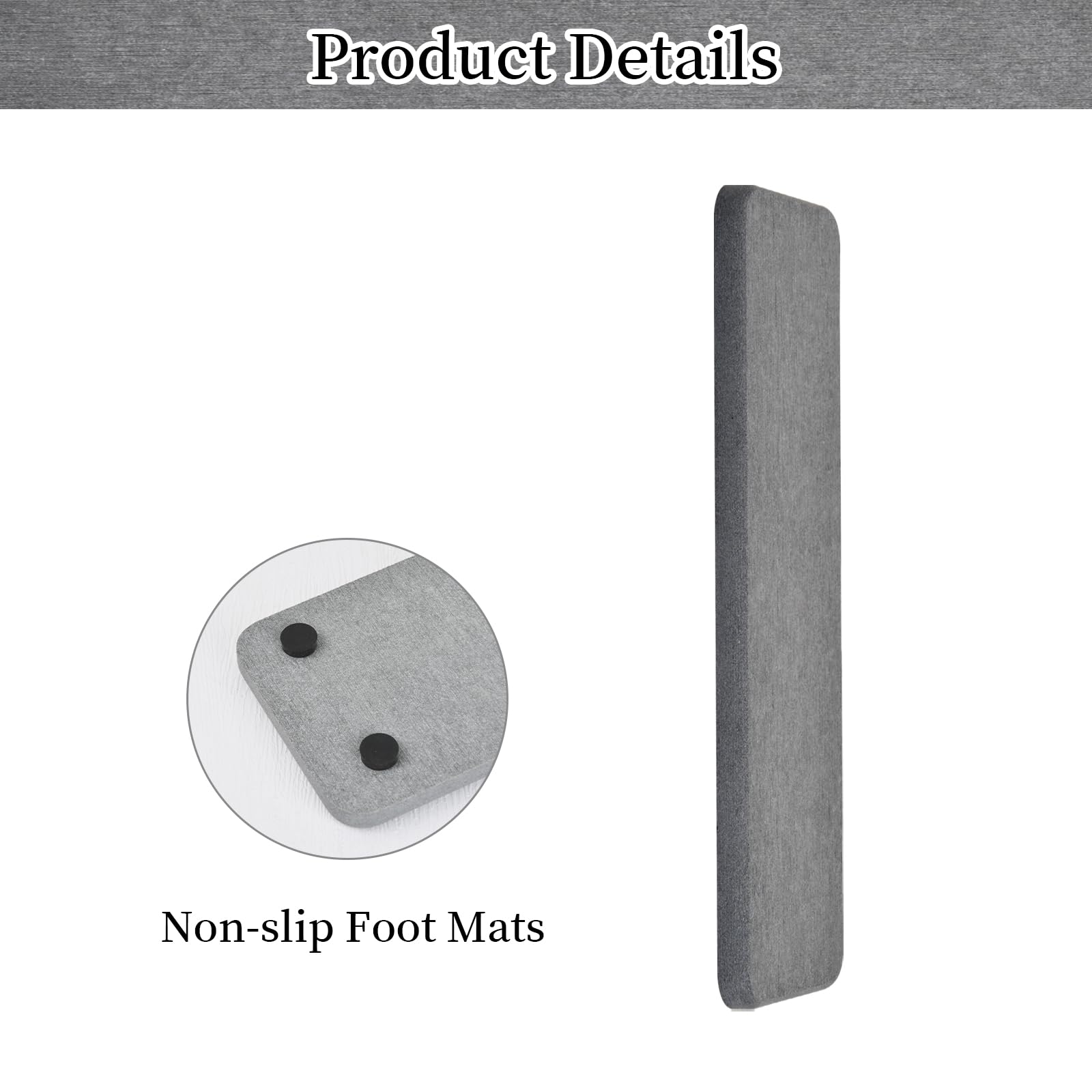 4 Vassoi Assorbenti In Diatomite Per Cucina E Bagno - 2 Rettangolari 16x8 Cm E 2 Quadrati 8x8 Cm - Con 4 Cuscinetti Silicone - Grigio Scuro
