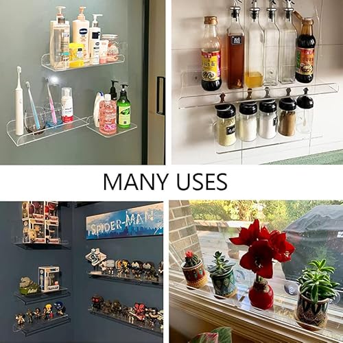Window Shelf for Plants 12 Inch 2 Pack, Suction Cup Clear Acrylic