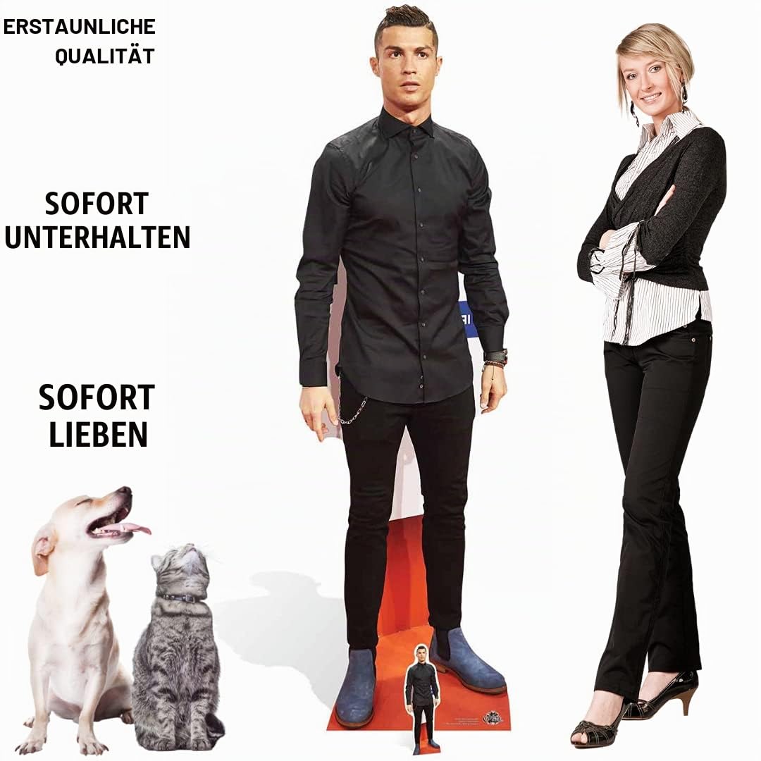 Star Cutouts Pappfigur Cristiano Ronaldo in Lebensgröße, Mehrfarbig