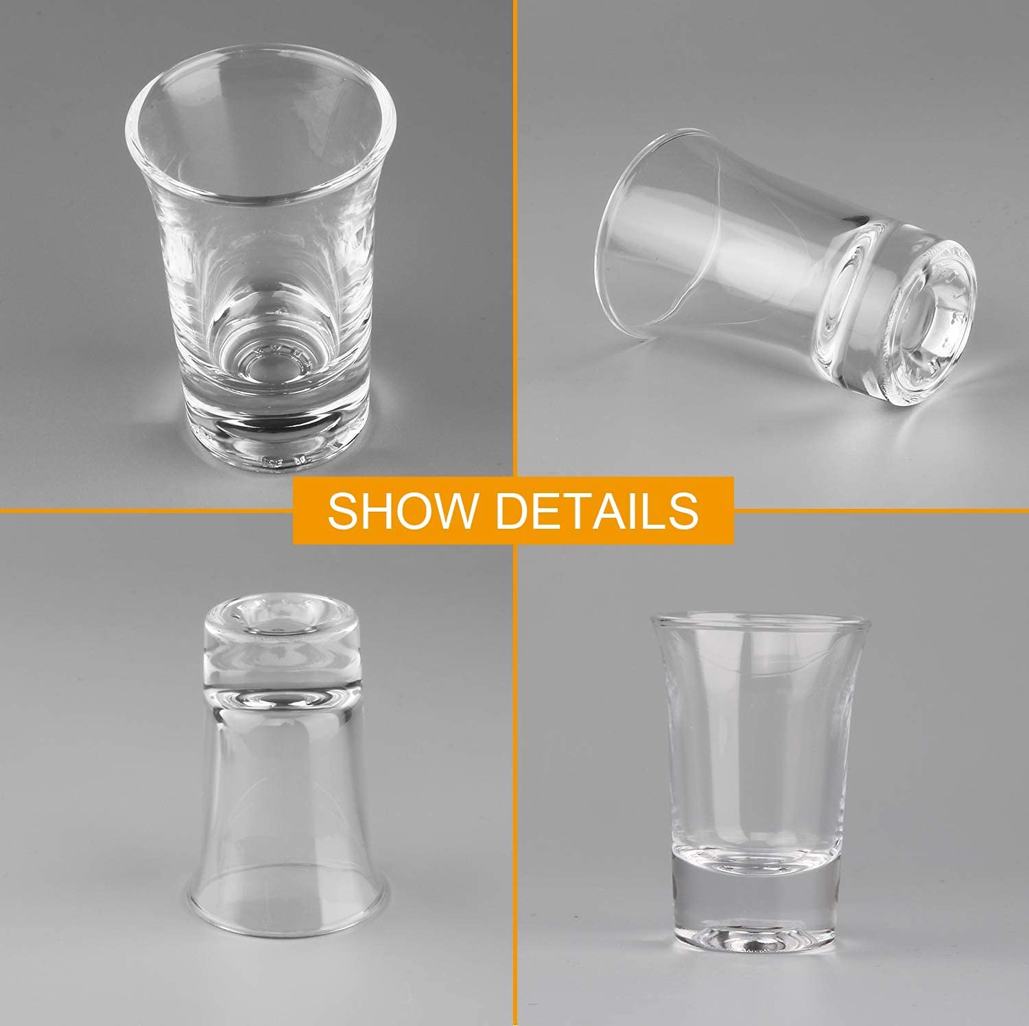 VILON Premium Heavy Base Shot Glass Set 6 | Whisky Liqueur Spirits Mini Shot Glasses for Vodka, Taquila|40 ML | Transparent 4
