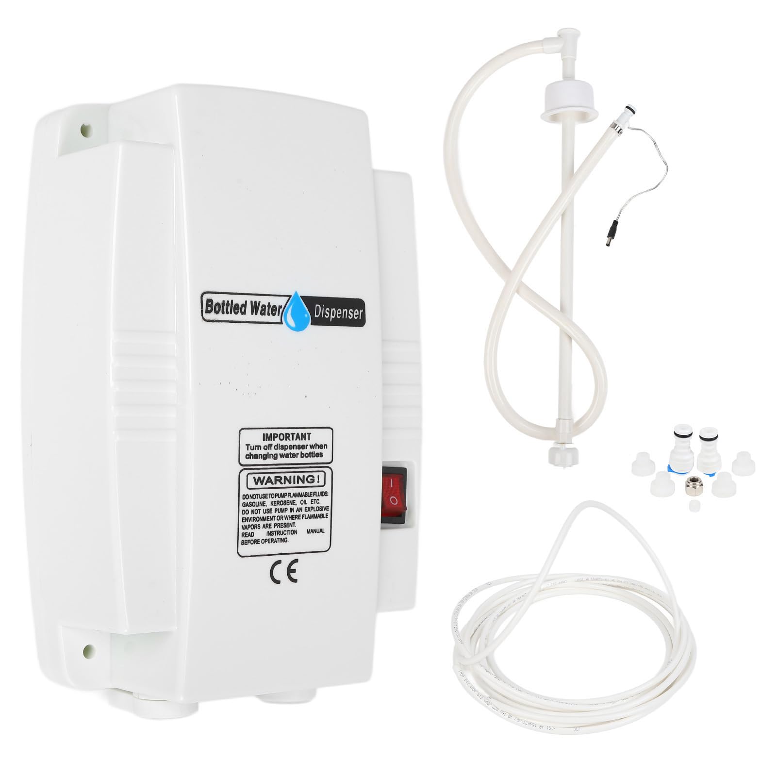 Elektryczna pompa dozownika wody butelkowanej, 25 W, 100-240 V, samozasysająca, ABS, pojedyncza rurka, do fontann i maszyn do kawy