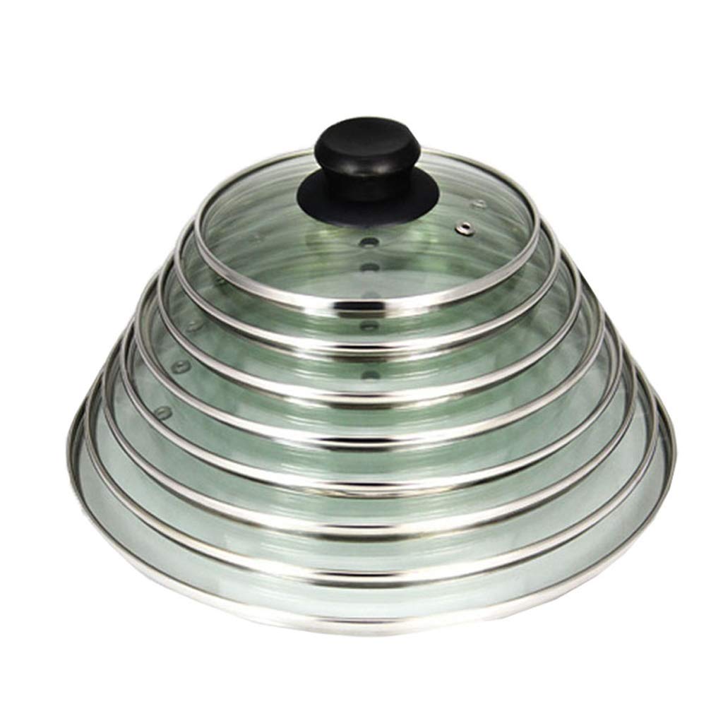 Coperchio,Coperchio in Vetro/Inox/Alluminio,Coperchi per pentole Coperchio per padella in vetro temperato Coperchio per padella per cottura a vapore Coperchio per padella trasparente per uso
