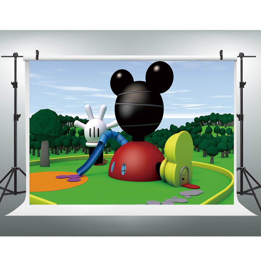EOA 5(W) x3(H) FT Children Playground Cartoon Picture Photography Backdrop for Birthday Party Clubhouse Background Baby Shower Children Party Supplies