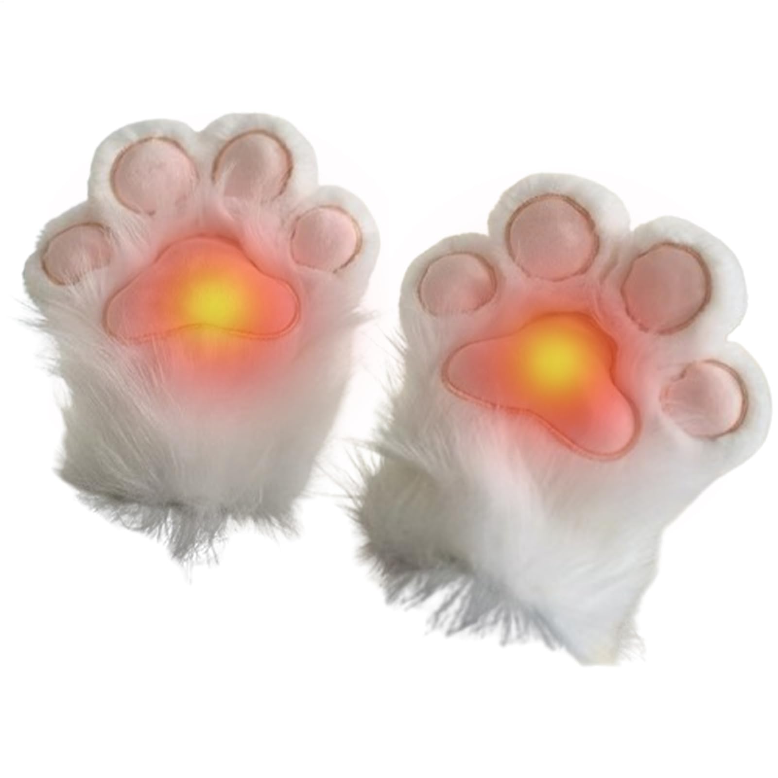 Cat Paw Gloves - Cartoon Furry Paw Gloves | 25x20cm Funny Plush Hand Accessories, Soft Animal Kitten Paws Mitten Set For Adults Kids Boys Girls, Winter Outdoor Cosplay Costume Warmwear