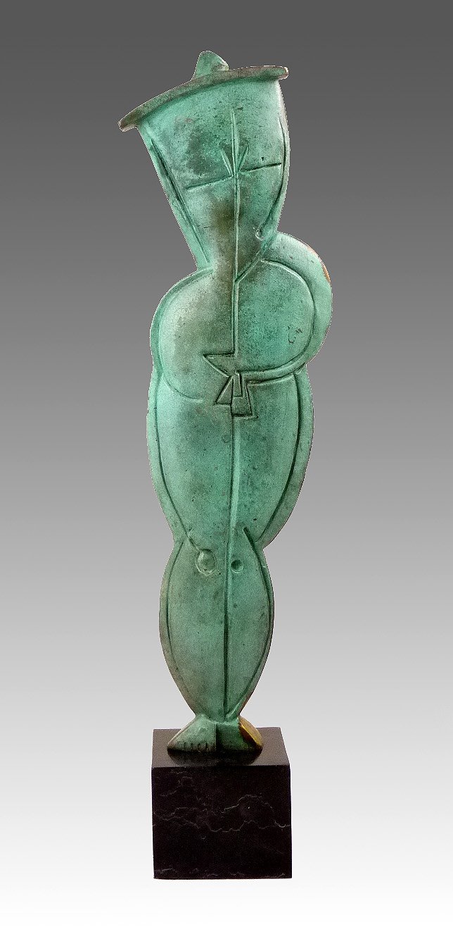 Abstrakte Bronzeplastik - Weiblicher Akt - entworfen von Milo - signiert - Moderne Kunst Skulptur Kaufen - Luxus Wohndeko Figur