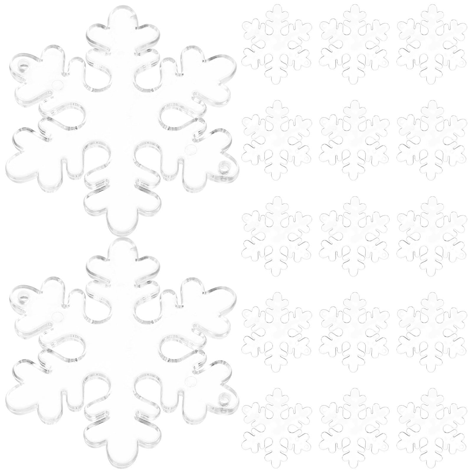 Toyvian 300 Stück Transparenter Acryl Schneeflocken Anhänger für
