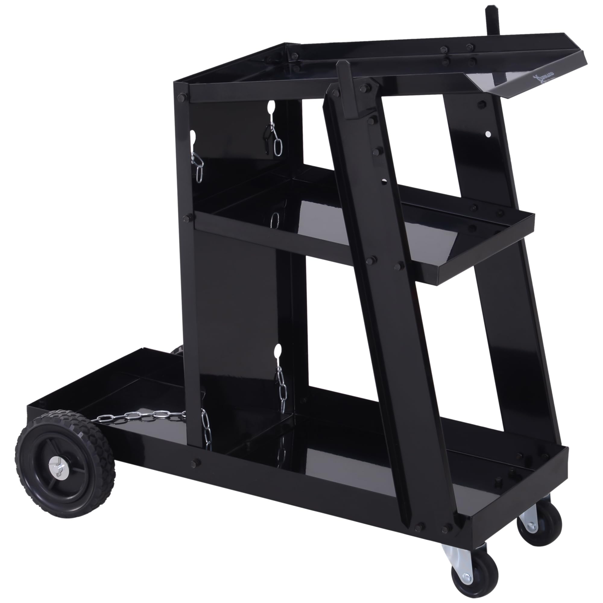 DURHAND Chariot de Soudage Mobile à 3 Niveaux avec 4 Roues 50 KG Noir