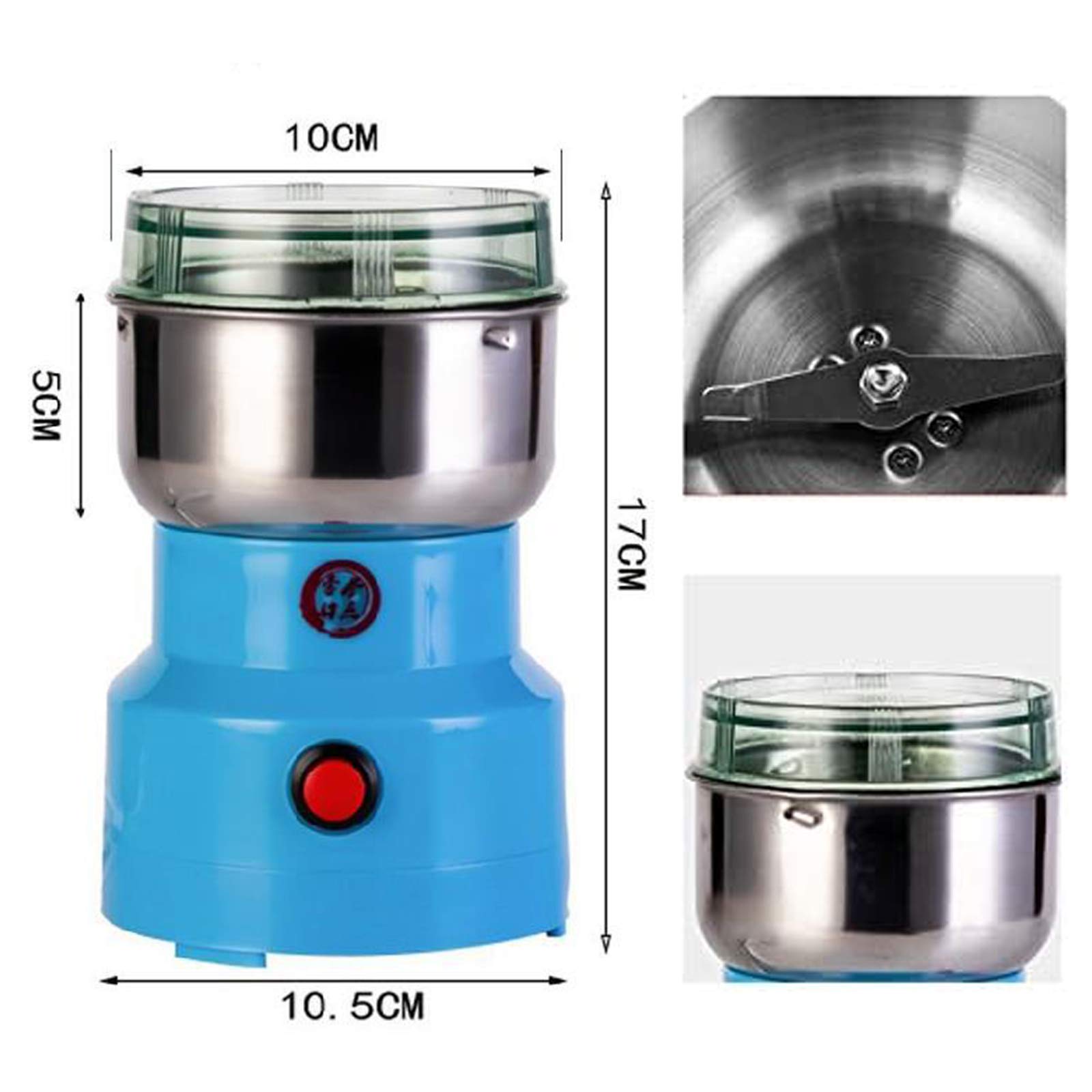 Molinillo Eléctrico De Café, Capacidad 150G Compacto Molinillos Molinos Con Hoja De Acero Inoxidable, Molino De Cocina De Alta Velocidad Para Especias/Hierbas/Cereales/Frijoles/Comida Para Mascotas