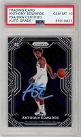Vista 1 de Anthony Edwards 2020-21 Panini Prizm Autograph Rookie Card #258 PSA/DNA 10 (azul claro)