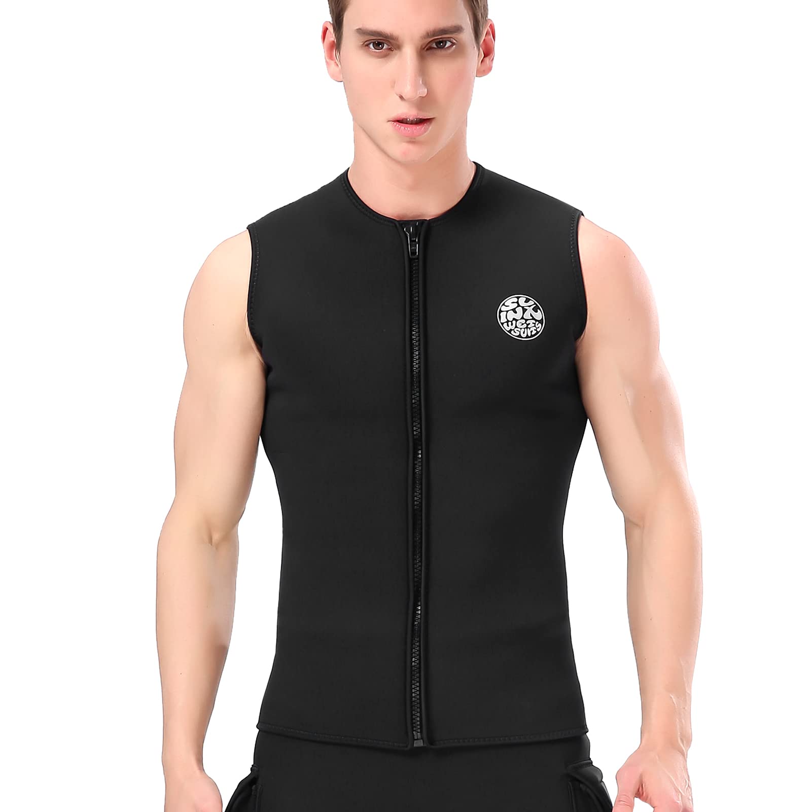 Qingyuan m prene Wetsuit Top Vest Thermal Warm SLE Vest for Diving Sur g Swimming Sailing