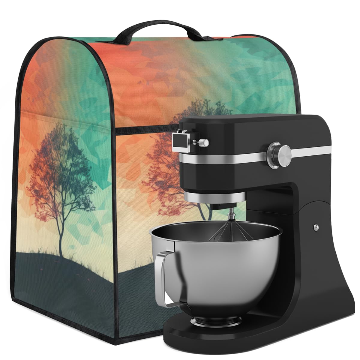 Coffee Maker Cover Tree Silhouette Kitchen Appliance Covers Small Appliance Covers Blender Cover Juicer Cover Dust Covers for Kitchen Appliances with Top Handle and Pockets,Washable,B34