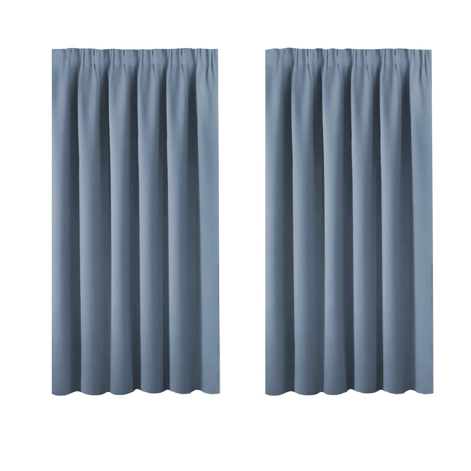 Bellahills Stone Blue Blackout Curtains, Noise Reduction Window Treatment Curtains, Thermal Insulated Energy Smart Drapes And Draperies For Apartment Decor 66 X 54 Inch, 2 Panels,