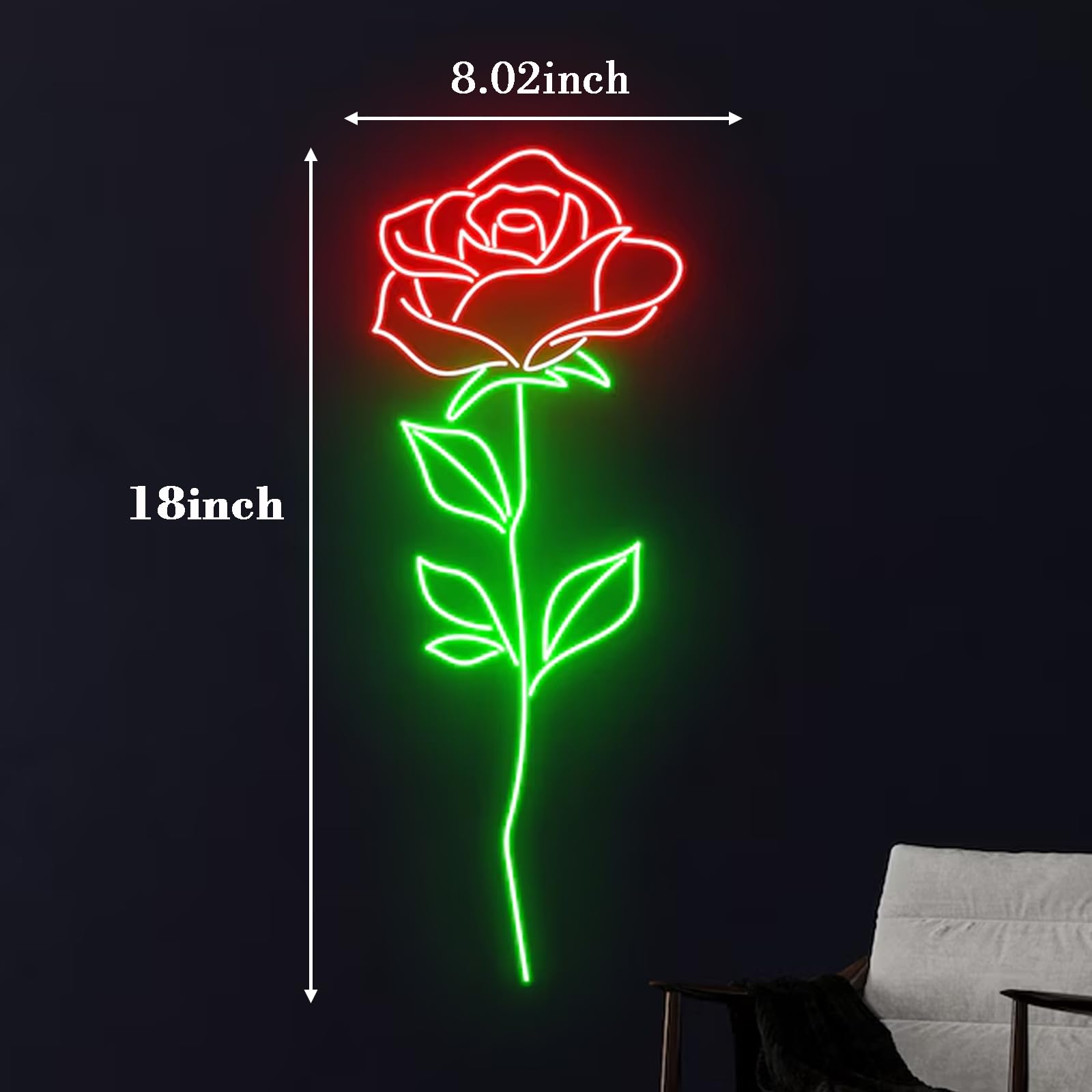 Amazon.co.jp: ローズネオンサイン 18インチ LED ローズネオンライト