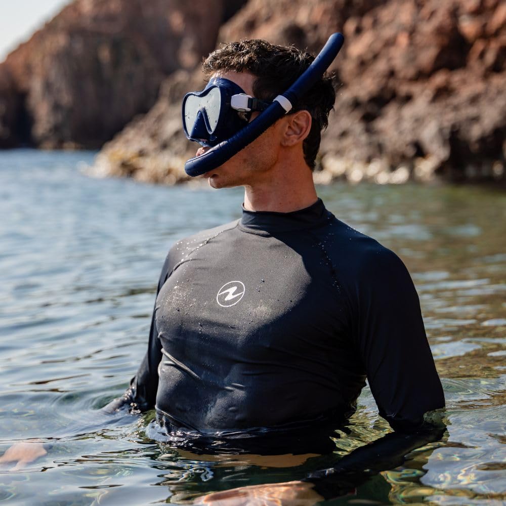 Aqualung Neos - Set de Snorkel con máscara monovidrio sin armazón + Tubo de Silicona, Vidrio Templado de Buceo, Volumen 170cm³, Compacto para Viajar