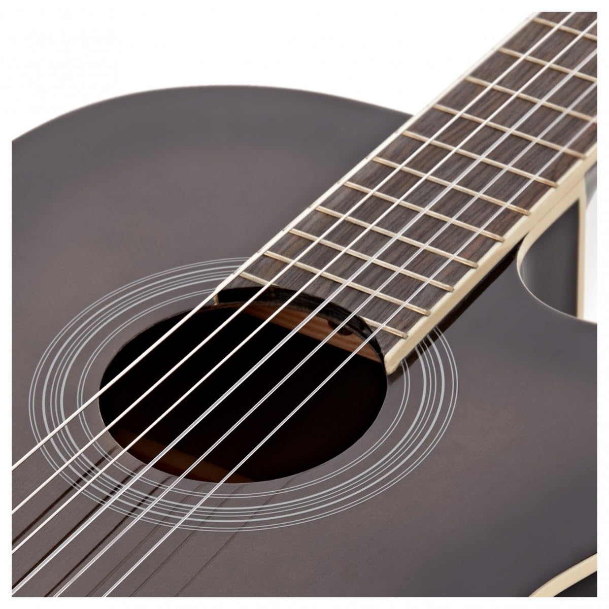 Guitare Électro-Classique Deluxe Pan Coupé, Gear4music, Trans Black