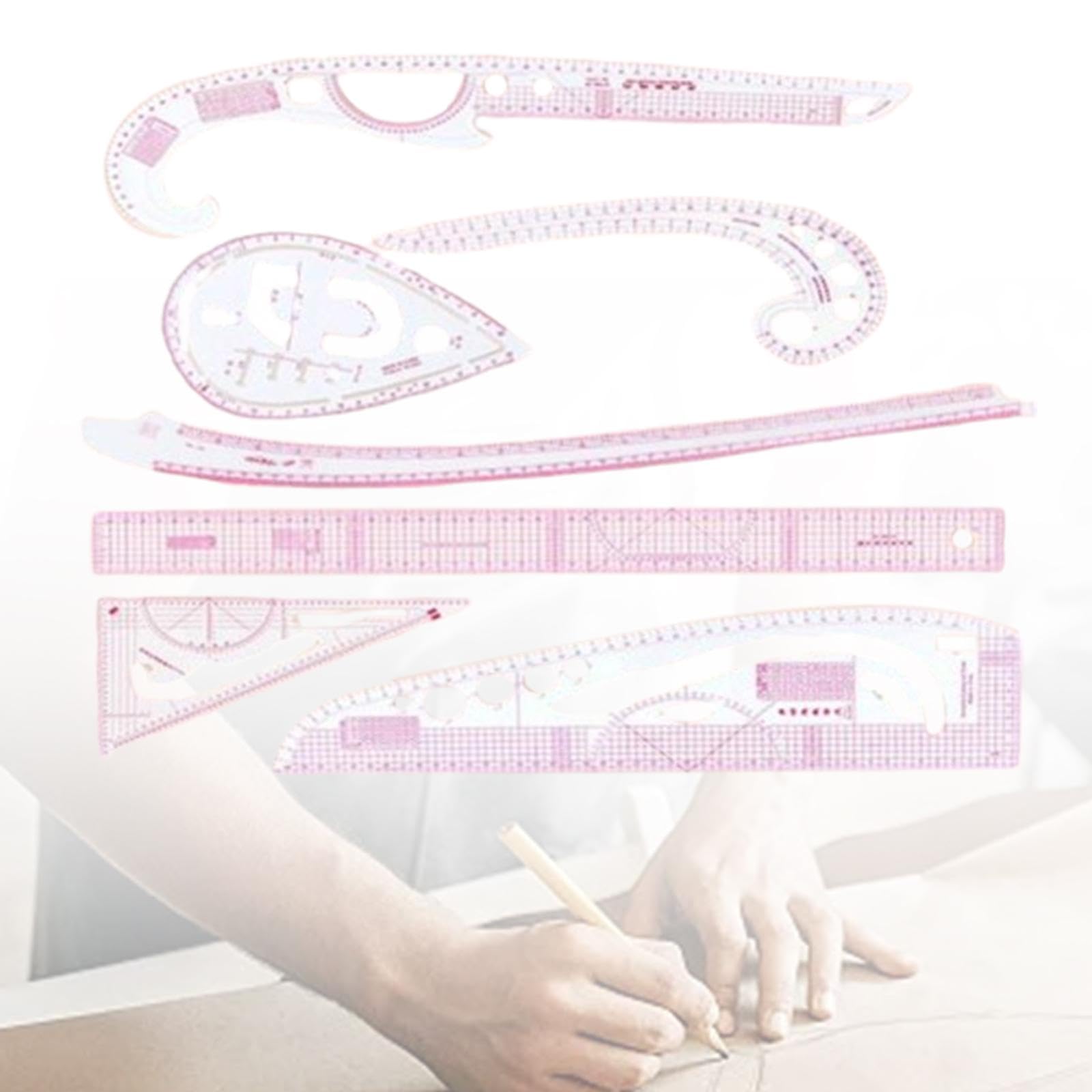 Baoblaze Regla Curva Francesa, Herramientas de Costura, Plantillas de Costura DIY para Ropa, Reglas Curvas para Vestidos, Regla de Costura para sastres, 8 Piezas