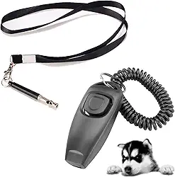 Kit Adestramento Pet Apito Ultrassônico E Clicker 2 Em 1 Cão