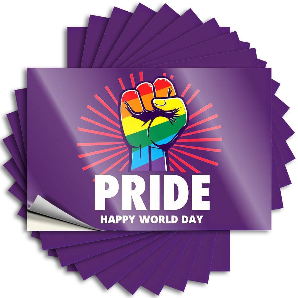 Pride Happy World Day Case New - Backyard Accessories Decals Self Adhesive Sticker(8X12CM)