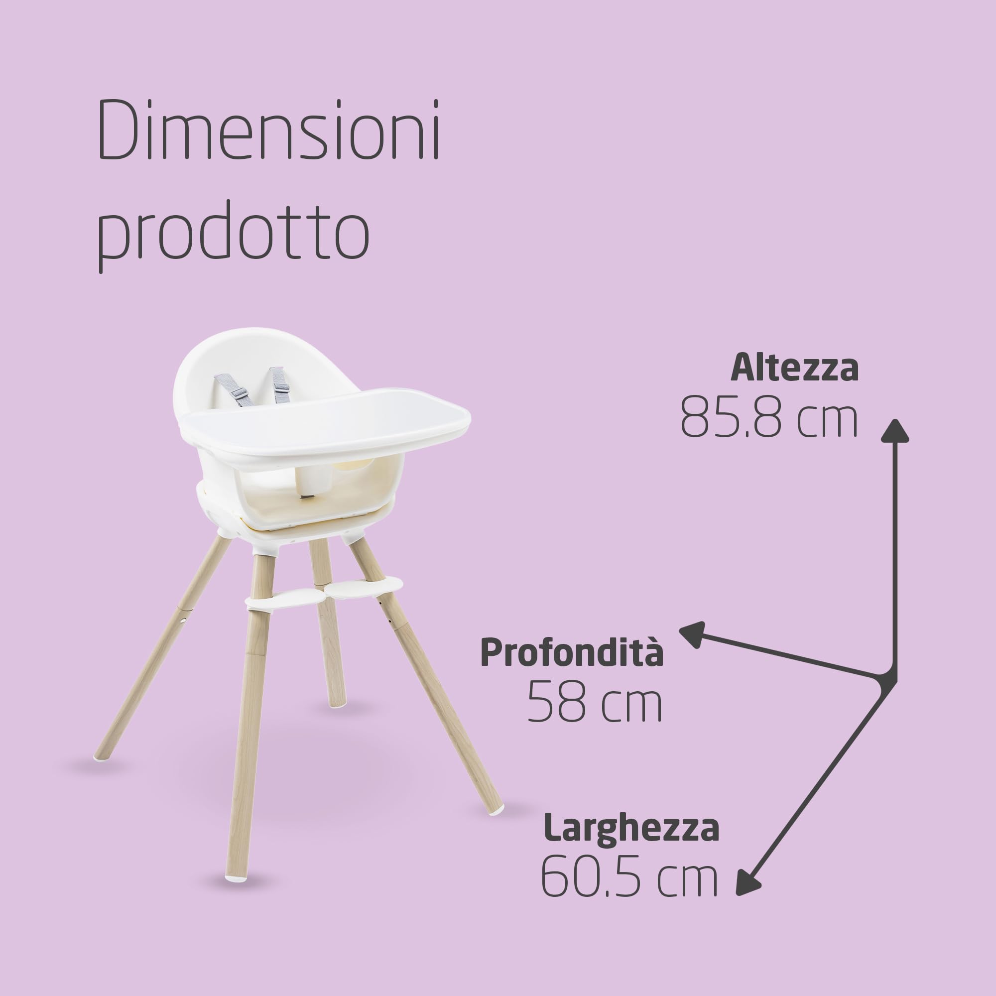 Maxi-Cosi Moa Seggiolone Pappa Evolutivo, 6 Mesi-7 Anni, 0-25 kg, Seggiolone Pappa Bimbi Regolabile, Si Trasforma in Alzasedia, Sgabello e Tavolino con Sedia, Colore Beyond White