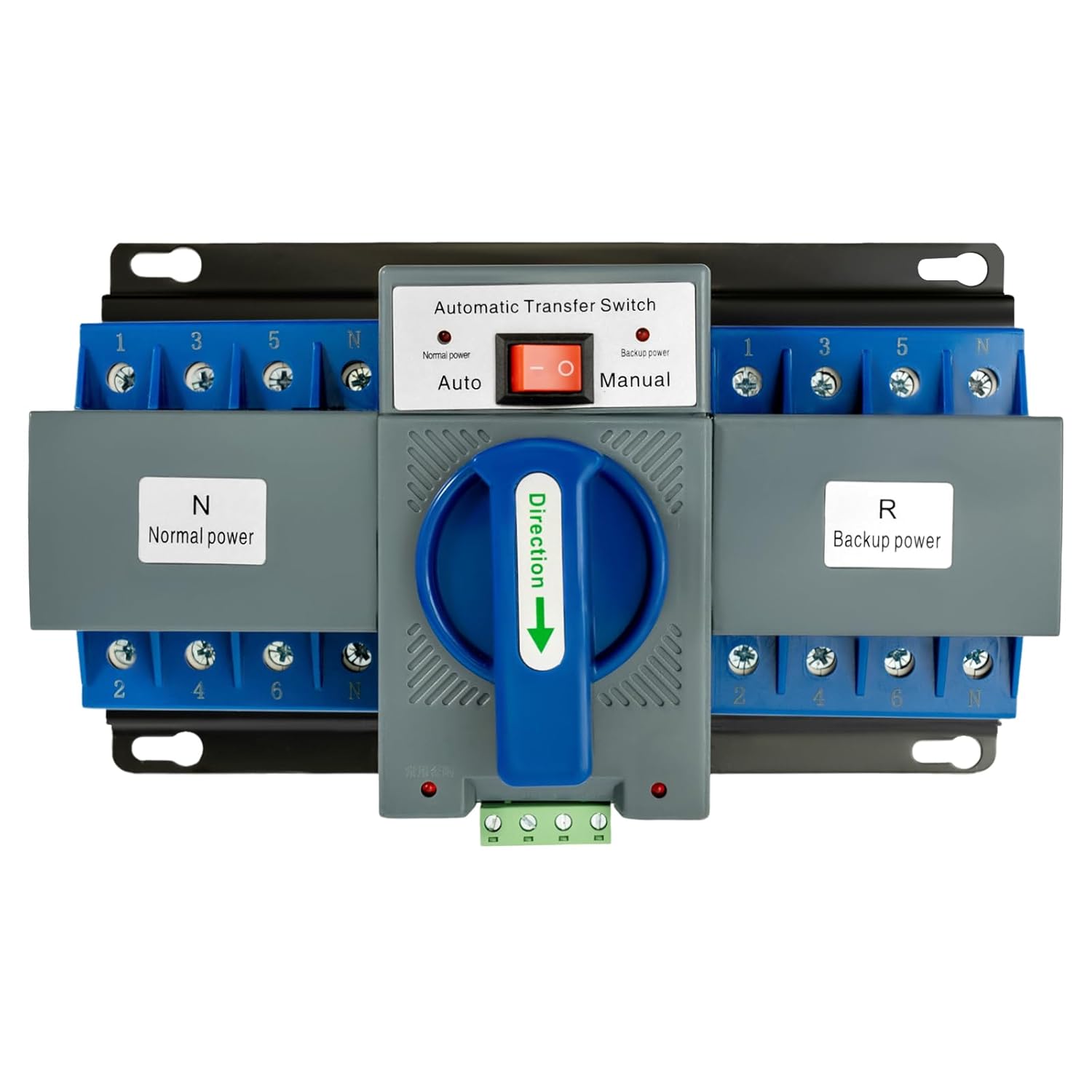 Dual Power Automatic Transfer Switch, 4P 63A 110V Dual Power Changeover Controller 50HZ/60HZ, for Main Powers Supply Generator (Blue)