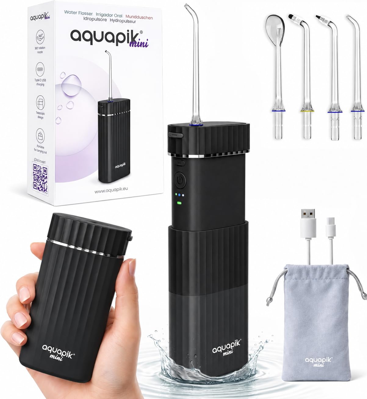 Amazon.com: Aquapik Mini Portable Water Flosser for Travel