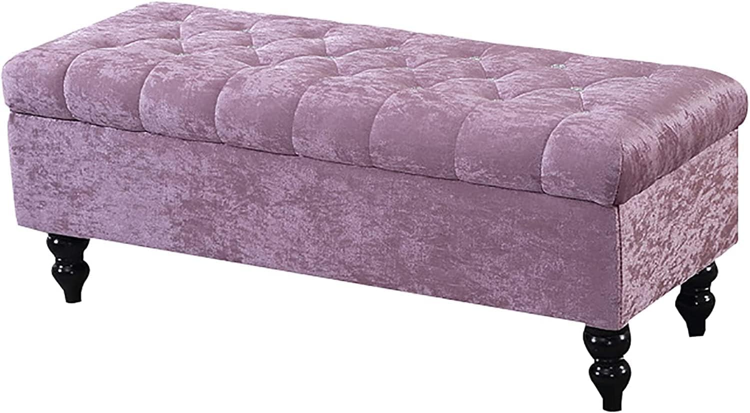 Banc de rangement velours rose : coffre élégant 80cm pour votre salon