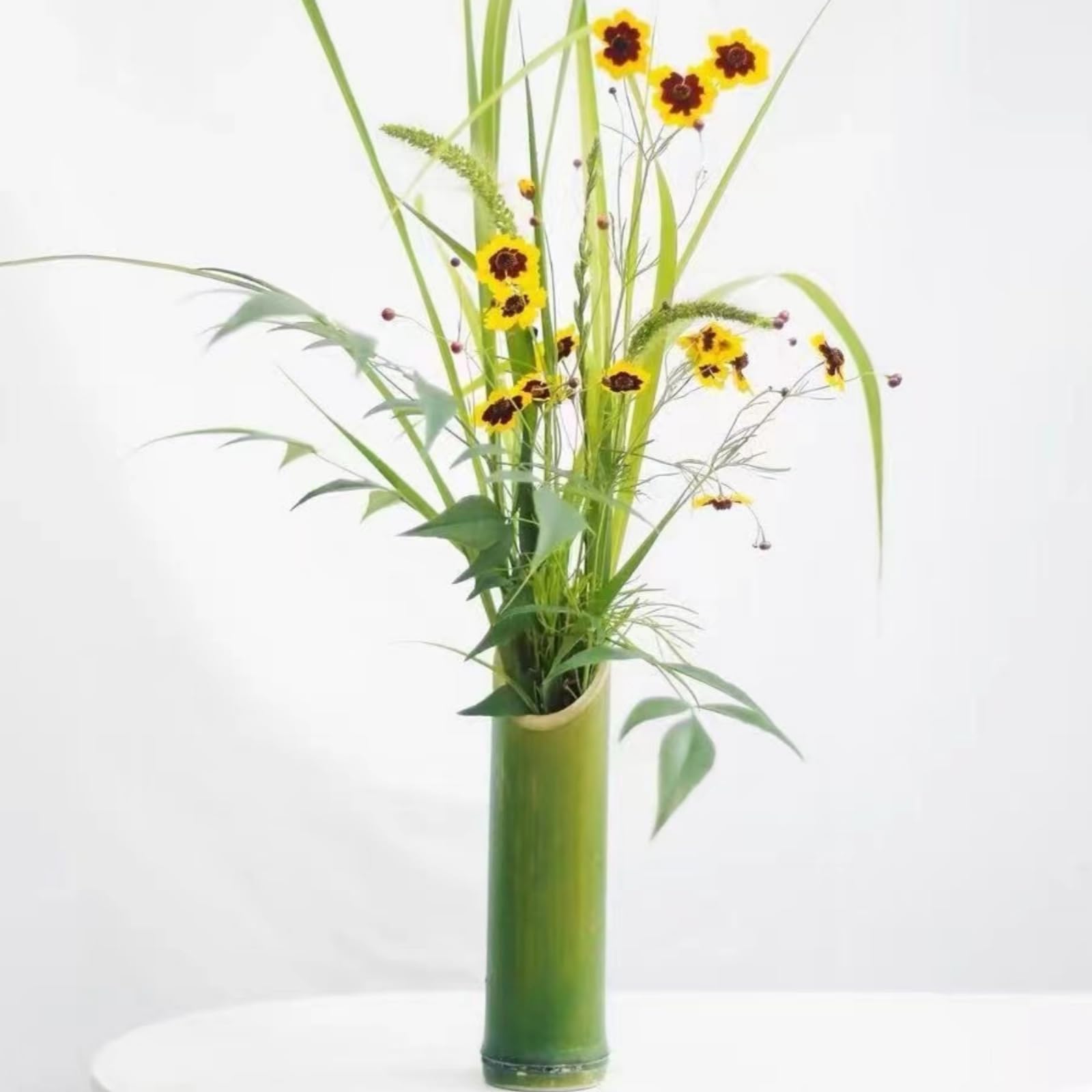 Amazon.co.jp: Warayumi 竹花瓶 竹 造花 斜めの花瓶 根の花瓶 花植物