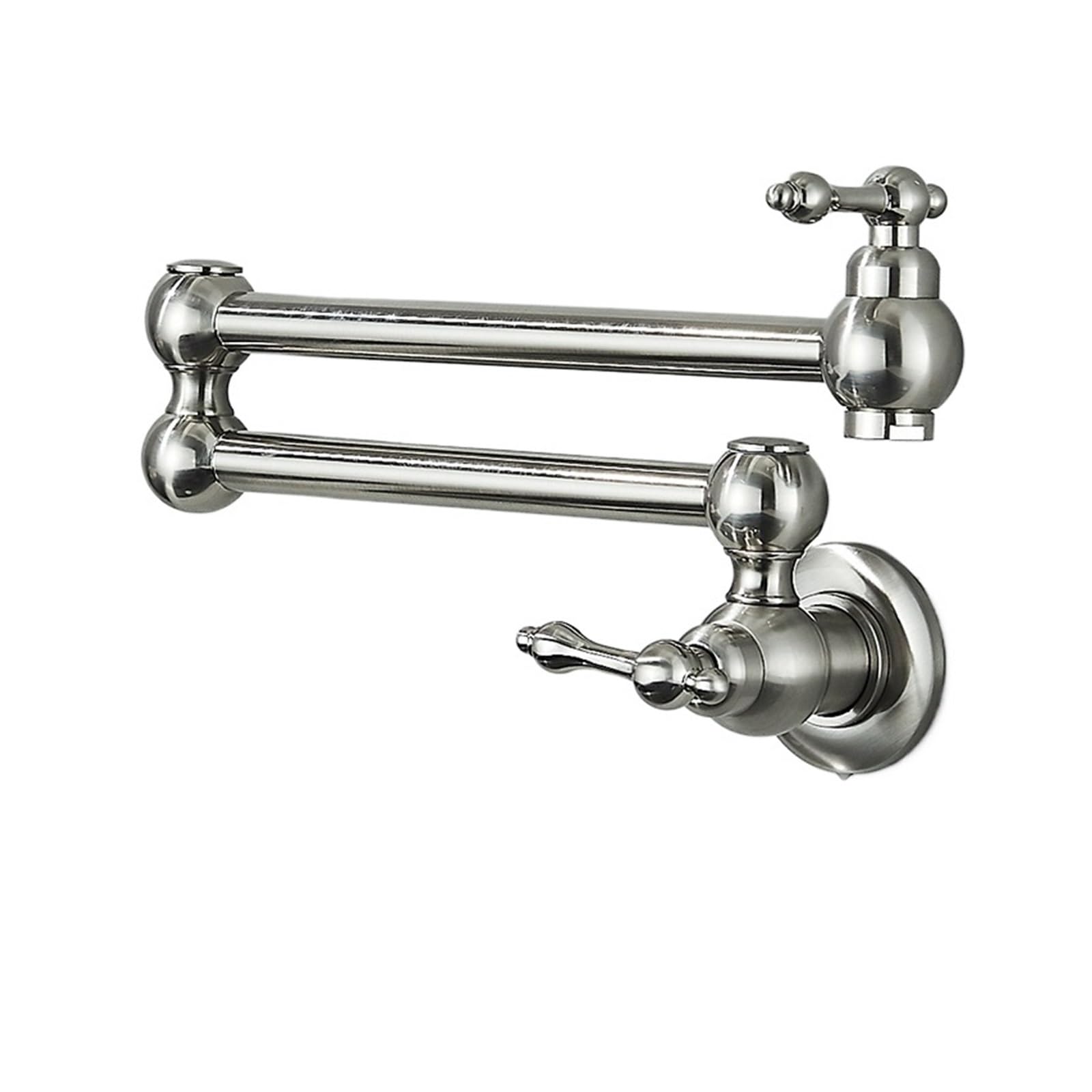 Robinet de cuisine extensible en nickel brossé anti-éclaboussures laiton