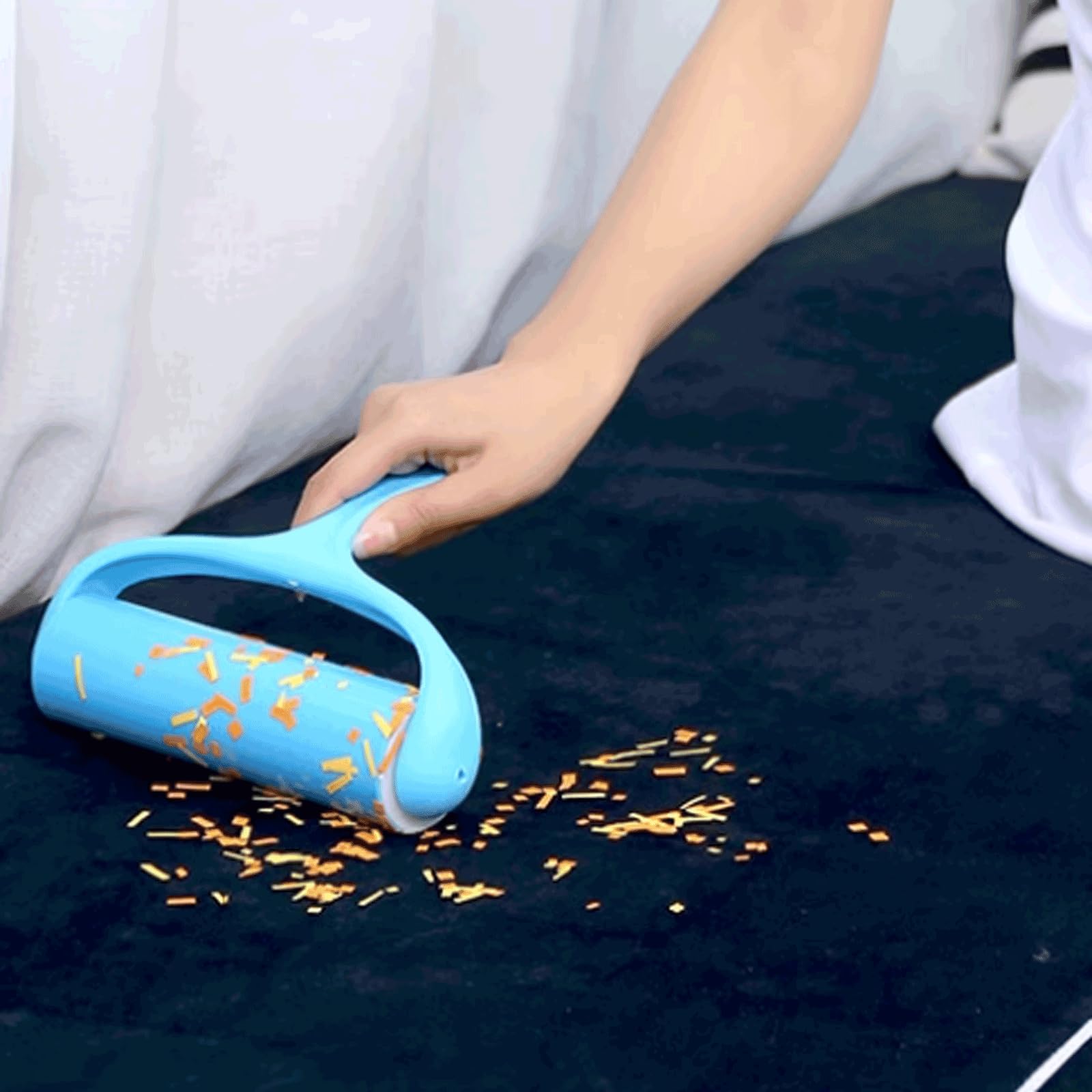 Fuerte adherencia Rodillo de Pelusa de plástico con Funda, eliminador de Pelusa de Rodillo Lavable con recambios, Rodillos de Pelusa Reutilizables Que se ensanchan 19cm/7,4 Pulgadas portátil