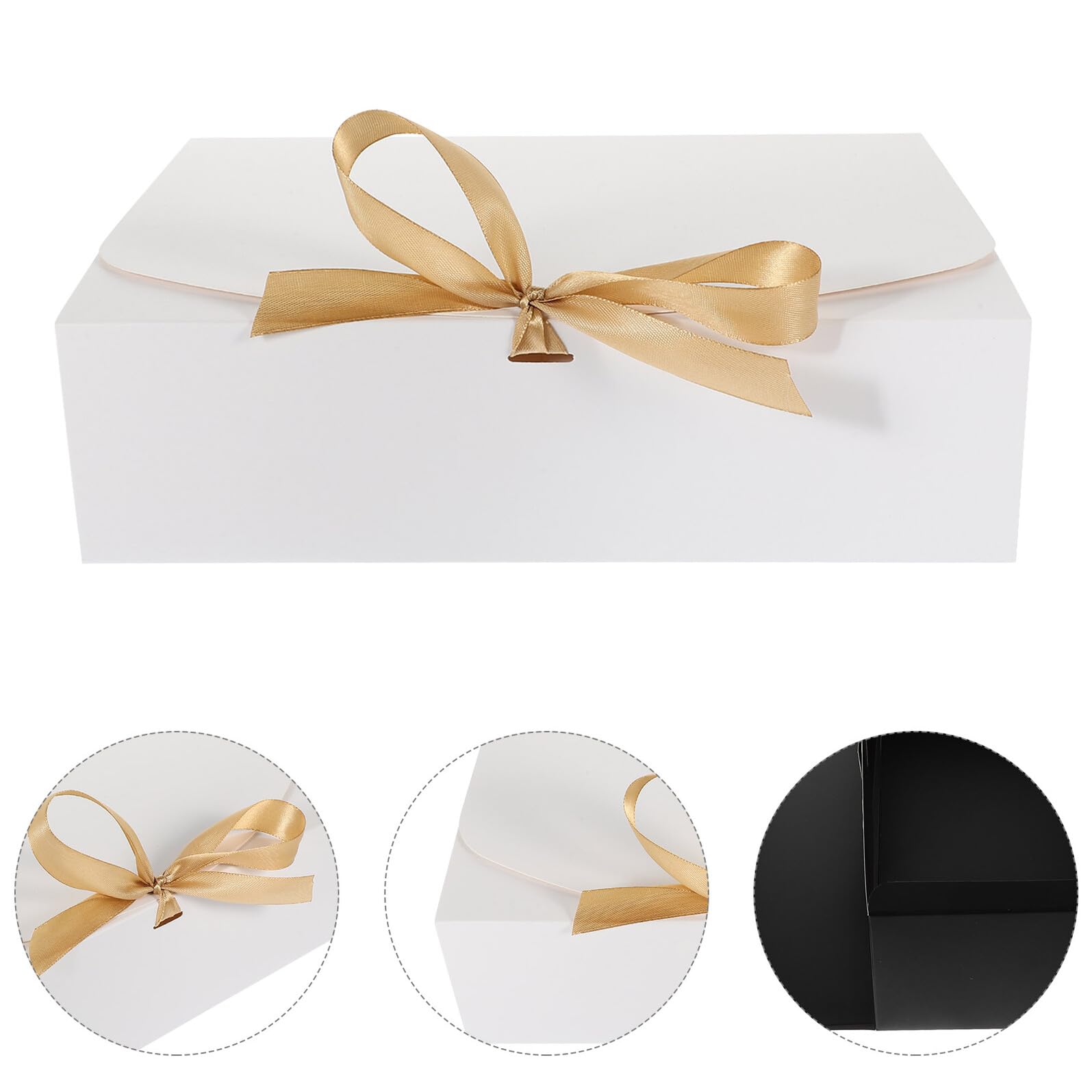 GETAJGHSD 10 Stück Weiße Aufbewahrungsbox aus Karton mit Schleife Leicht und Vielseitig für Hochzeitsgeschenke und Schmuckverpackung