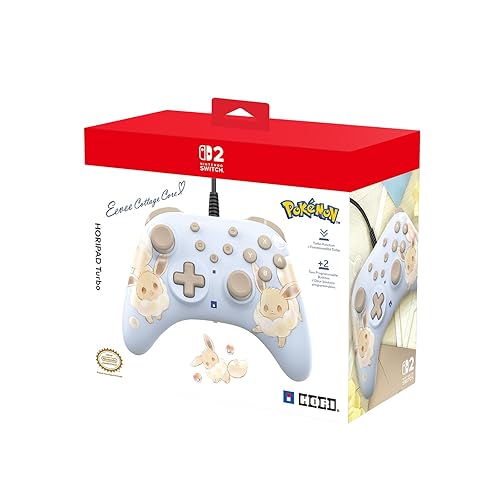 HORI HORIPAD Turbo (Eevee Cottage Core) for Nintendo Switch 2 - Officially Licensed by Nintendo and The Pokemon Company International