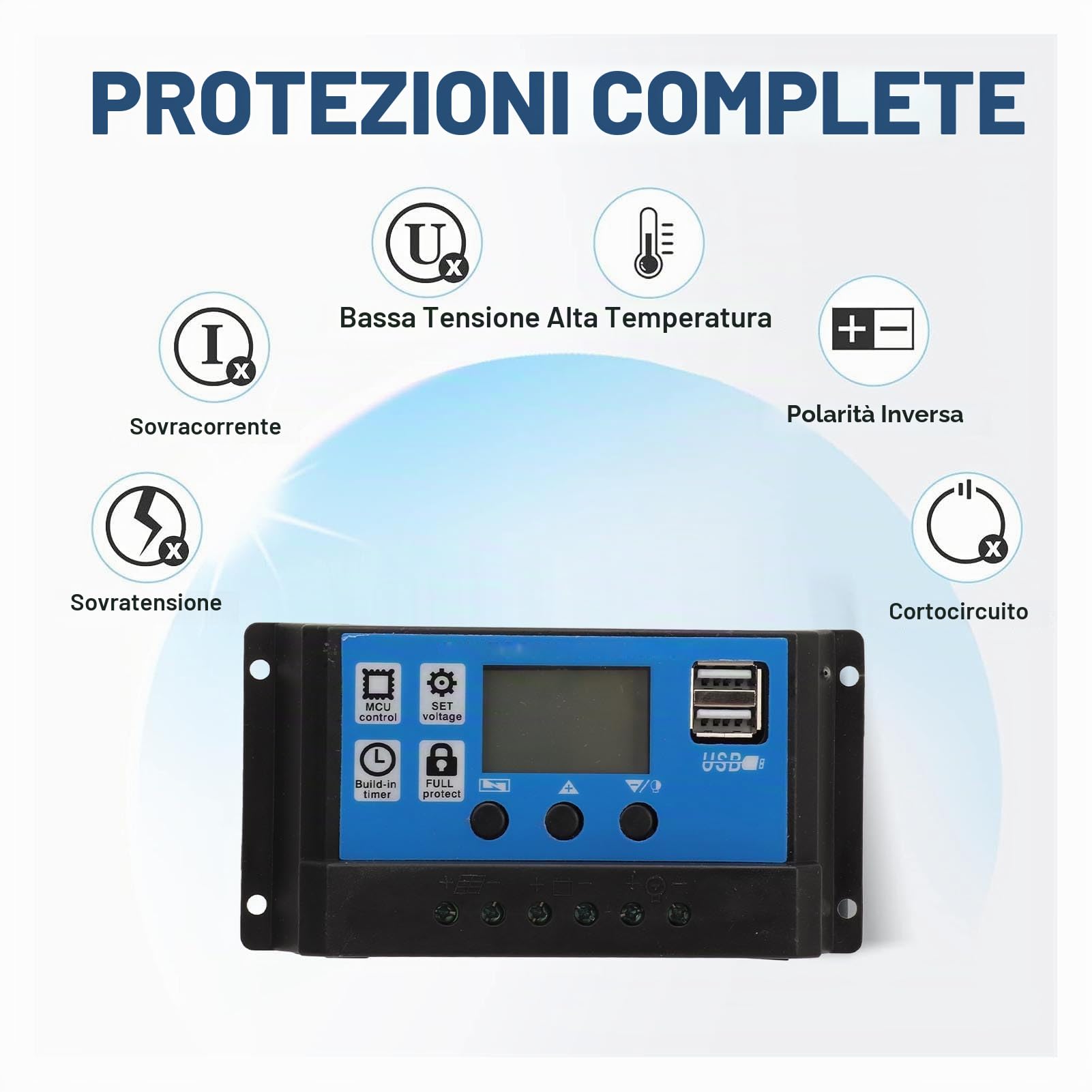 Kit di Pannello Solare 300W DC 12V 24V 50A IP67 Pannello Solare Ad Alta Prestazione Impermeabile e Controller di Carica Solare per Campeggio in Campeggio ABS 28x38 Cm