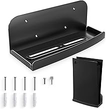 Soporte de pared de metal resistente para PS5 compatible con Playstation 5 Disc Edition/Digital Edition PS5, estante de almacenamiento, accesorios para montar tu PS5 en la pared, color negro