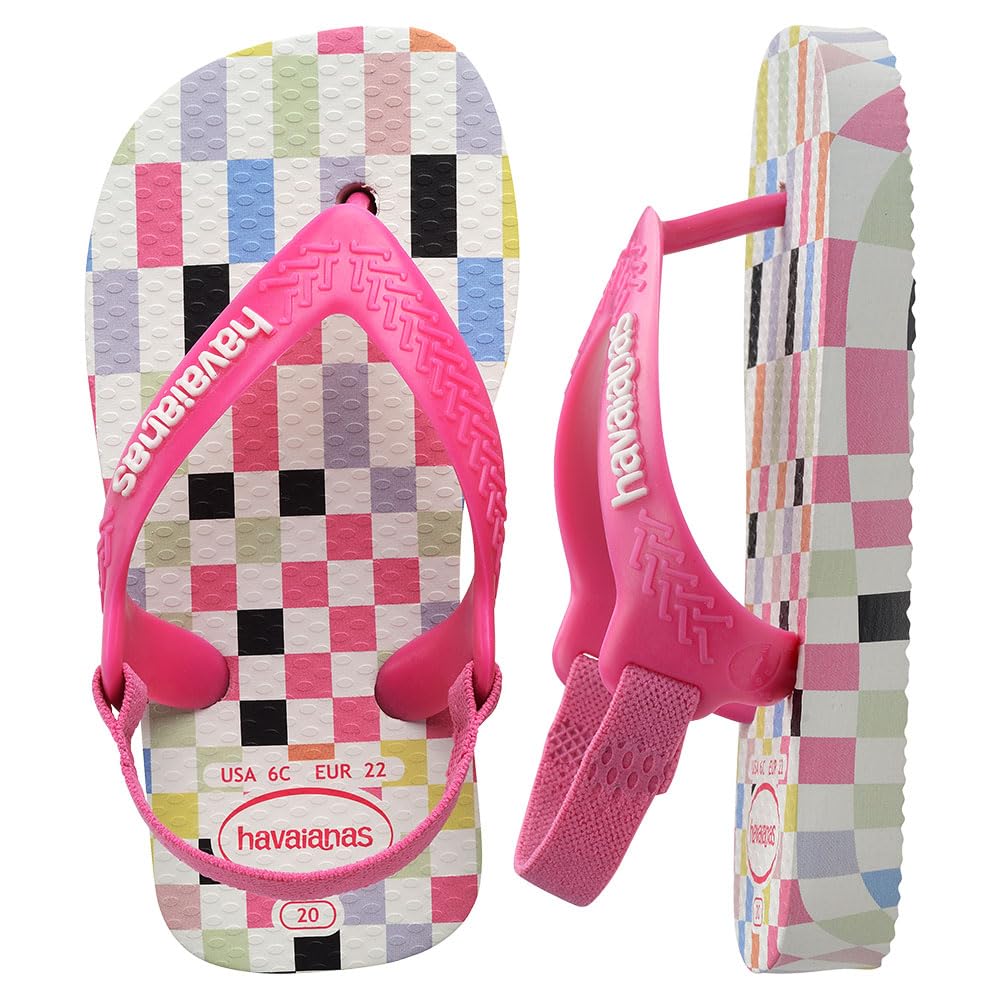 Havaianas Baby Check, White/Pink Flux, 7C