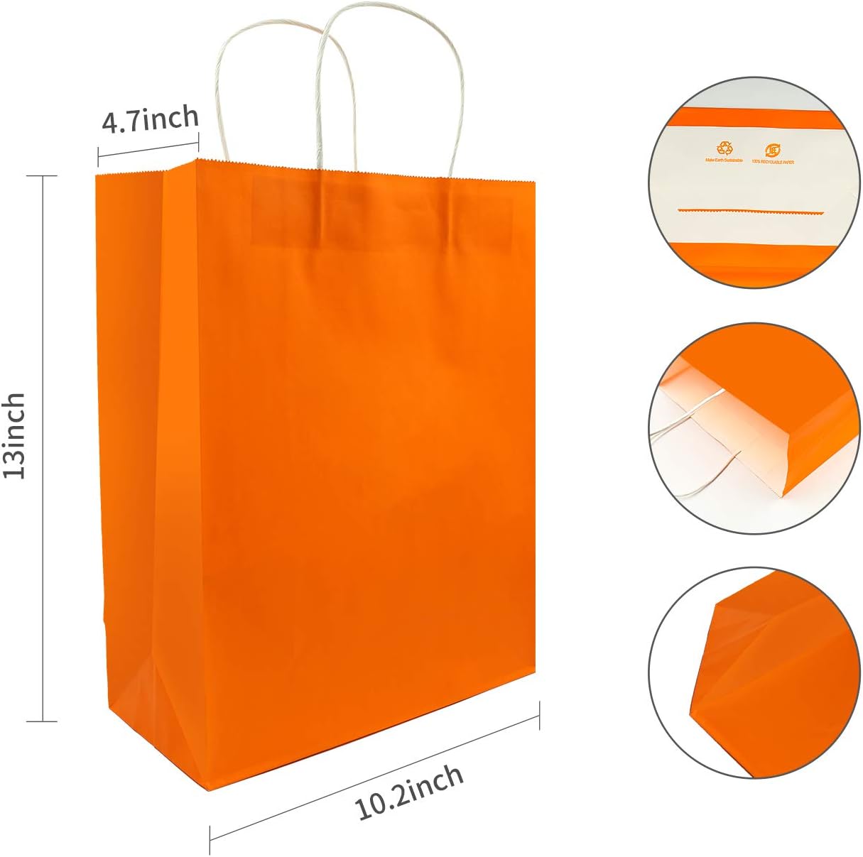 24 Pieces Large Paper Party Favor Gift Bags (13" x 10" x 4.5") with Handle Assorted Colors