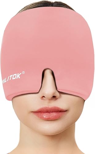 EXQUISLIFE Gorro para aliviar el dolor de cabeza de migraña, envoltura de gel para la cabeza, terapia fría y caliente, máscara para ojos sinusales, disponible en Yaxa Mexico