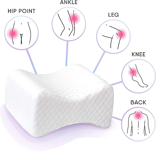 Miniatura 6 de STADIMA Almohada de rodilla para aliviar el dolor de espalda y cadera, personas que duermen de lado  Ortopédica de alta densidad firme de espuma
