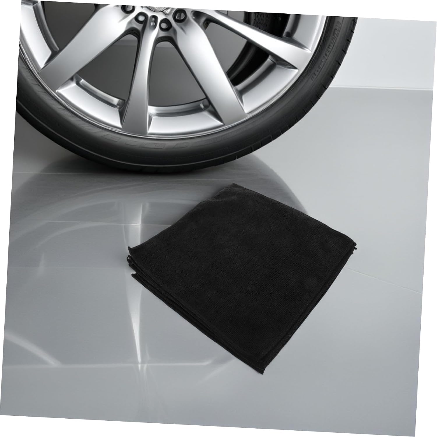 10pcs Car Cleaning Cloth Set Black 30x30cm Microfiber Towels for Interior and Exterior Cleaning Reusable Car Wash and Wax Removal Rags for Automotive Detailing