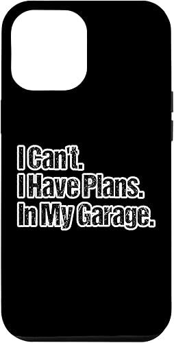 Miniatura 22 de Funda para iPhone 12 mini con diseño de chico de coche, con texto en inglés "I Can't I Have Planans In My Garage