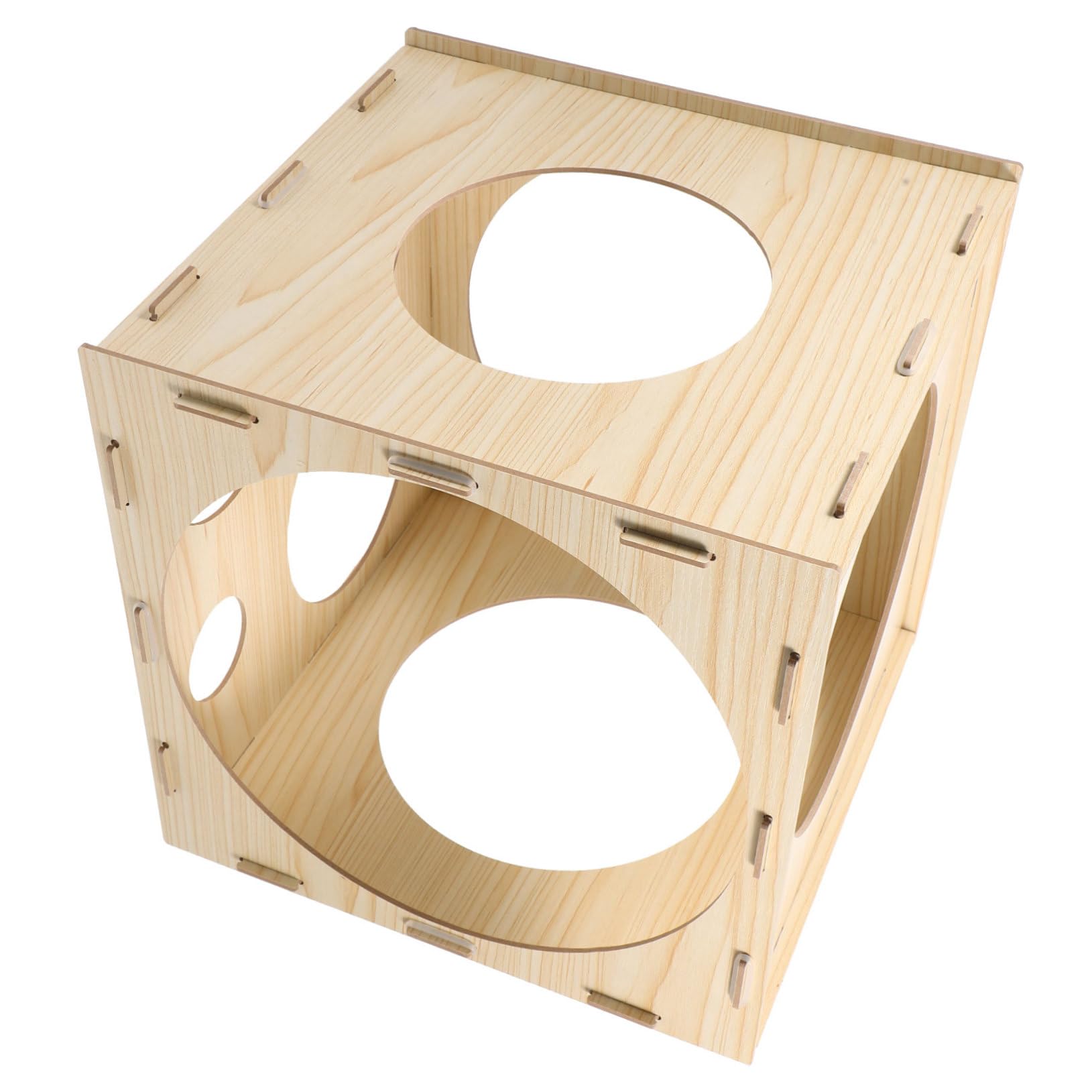 Cubo y Medidor 9 Beige de Globos de Madera Orificios Marcador