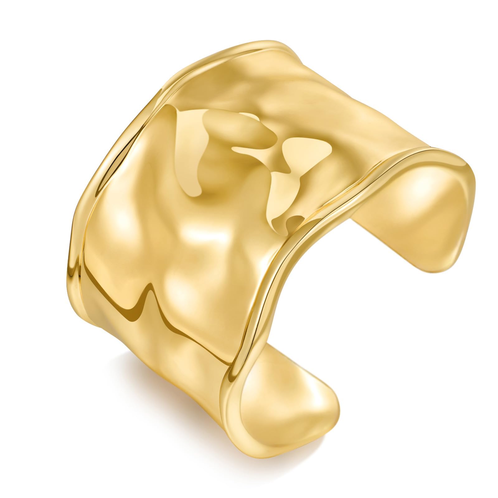 HolidayQbee Brazalete Abierto Para Mujer, Hipoalergénico Sin Níquel, Acabado Pulido Espejo, Chapado Duradero Que No Se Decolora Fácilmente, Ajustable, Estilo Minimalista