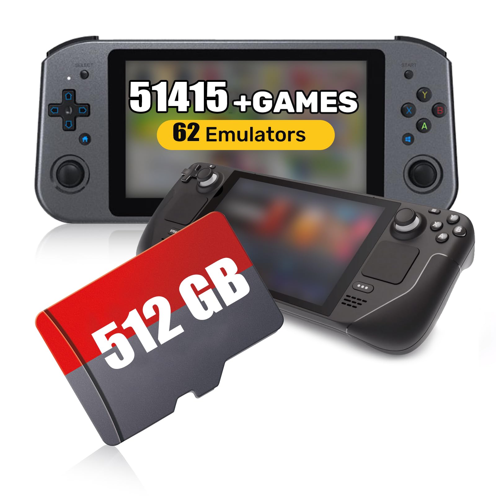 Retro Game Card 512G, 51415+ Plug and Play Video Games and 62 Emulator Console, DIY Handheld Retro Game Console, Batocera 39 Game System, Retro Gaming Card with A1 High Performance, 120MB/s, Only Card